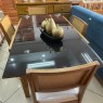 Conjunto de Mesa Extensível 1,00-1,50m Paris Vidro Preto com 4 Cadeiras Sílvia