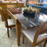 Conjunto de Mesa Extensível 1,00-1,50m Paris Vidro Preto com 4 Cadeiras Sílvia