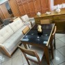 Conjunto de Mesa Extensível 1,00-1,50m Paris Vidro Preto com 4 Cadeiras Sílvia