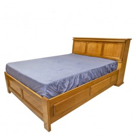 Cama Casal de Madeira Baú 1,40m com 4 gavetas Mel