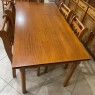 Conjunto de Mesa Verão 1,50m Tampo de Madeira com 6 Cadeiras Ripadas Mel