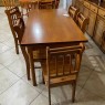 Conjunto de Mesa Verão 1,50m Tampo de Madeira com 6 Cadeiras Ripadas Mel