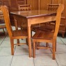 Conjunto de Mesa Verão Quadrada 0,80m Tampo de Madeira com 4 Cadeiras Ripadas Mel