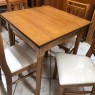 Conjunto de Mesa Verão Quadrada 0,80m Tampo de Madeira com 4 Cadeiras Ripadas Mel