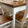 Conjunto de Mesa Verão Quadrada 0,80m Tampo de Madeira com 4 Cadeiras Ripadas Laca Branca/ Mel