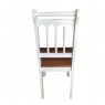Conjunto de Mesa 1,20x0,80m Tampo de Madeira com 4 Cadeiras Verão Ripadas Laca Branca/ Mel
