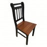 Conjunto de Mesa 1,20x0,80m Tampo de Madeira com 4 Cadeiras Verão Ripadas Laca Preta/ Mel
