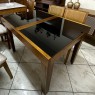 Conjunto de Mesa em Madeira Esthelita Extensível 1,10-1,60m Vidro Preto com 4 Cadeiras Sílvia