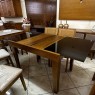 Conjunto de Mesa em Madeira Esthelita Extensível 1,10-1,60m Vidro Preto com 4 Cadeiras Sílvia