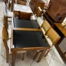 Conjunto de Mesa em Madeira Esthelita Extensível 1,10-1,60m Vidro Preto com 4 Cadeiras Sílvia