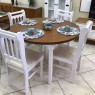 Conjunto de Mesa Redonda 1,10m Madeira Verão com 4 Cadeiras Laca Branca
