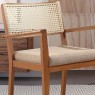 Poltrona com Braço de Madeira Decorativa Encosto Palhinha Kátia Linho