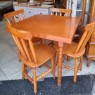 Conjunto de Mesa de Madeira Quadrada 0,80m com 4 Cadeiras Corupixá Mel