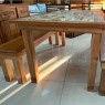 Conjunto de Mesa Madeira 1,54m Azulejo com 2 Bancos