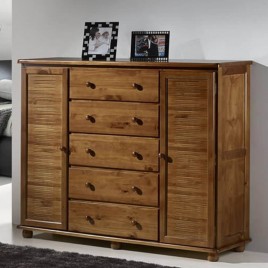 C&ocirc;moda Sapateira Madeira 2 portas 5 gavetas 1,48m M&ocirc;naco