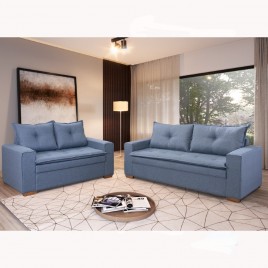 Conjunto de Sofá 3 e 2 Lugares Florianópolis Linho