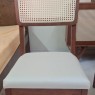 Conjunto de Mesa Premium 1,80m Tampo Laca Branca Vidro Branco com 6 Cadeiras Tela