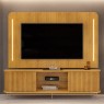 Bancada com Painel Led Tampo Arredondado 2,18m MDF Diana Cor Cedro