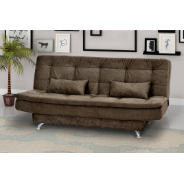 Sof&aacute;-Cama Casal 3 Lugares Salom&eacute; Veludo Marrom