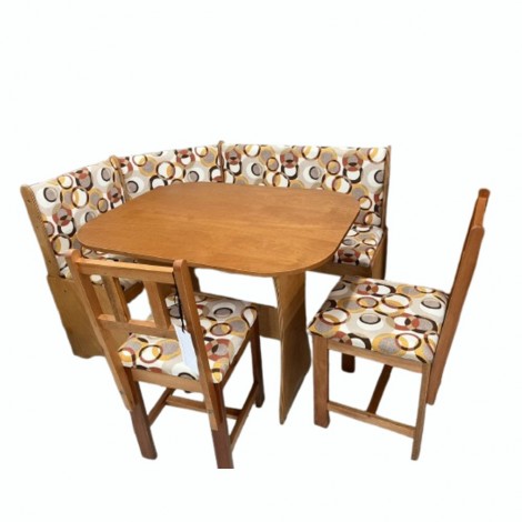 Canto Alemão Pequeno Madeira Brenda 0,90m com 2 Cadeiras Mel