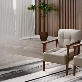 Poltrona Decorativa Eloá Linho Bege