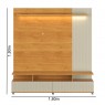 Home Teather TV 75 Polegadas 2 Gavetas Los Angeles 1,80m Cinamomo/Off White