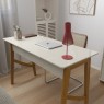 Escrivaninha 1 Gaveta 1,25m Patrícia Off White/Cinamomo