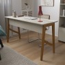 Escrivaninha 1 Gaveta 1,25m Patrícia Off White/Cinamomo