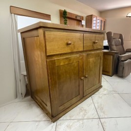 Buffet de Madeira 2 Portas 2 Gavetas Malu 0,90m Imbuia
