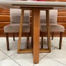 Conjunto de Mesa 1,20x0,80m Vidro Off White com 4 Cadeiras Estofadas Bali