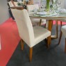 Conjunto de Mesa Redonda 1,20m vidro off white Atlanta com 4 cadeiras Madri Linho bege