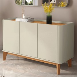 Buffet 3 portas 1,20m Patricia Off White com Cinamomo