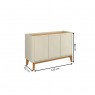 Buffet 3 portas 1,20m Patricia Off White com Cinamomo