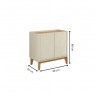 Buffet 2 portas 0,90m Patricia Off White com Cinamomo