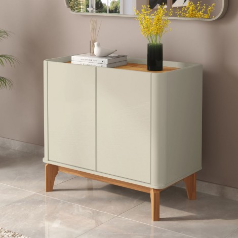 Buffet 2 portas 0,90m Patricia Off White com Cinamomo