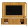 Bancada com Painel Led Tampo Arredondado 2,18m MDF Diana Cor Cedro