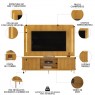 Bancada com Painel Led Tampo Arredondado 2,18m MDF Diana Cor Cedro