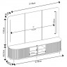 Bancada com Painel Led Tampo Arredondado 2,18m MDF Diana Cor Cedro