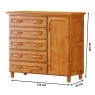Cômoda Sapateira Grécia 1,23m 5 Gavetas+1 Porta Imbuia/Mel Claro