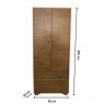Roupeiro Amsterdam larg. 0,90m 2 portas de abrir alt. 2,00m
