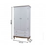 Roupeiro Madeira 2 Portas 2 Gavetas 1,01m Clean Branco/Imbuia