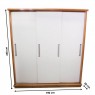 Guarda-Roupa Casal Madeira 1,90m 3 portas de correr Branca Stilo