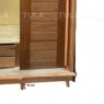 Guarda Roupa Casal Madeira com Espelho 3 Portas de Correr Inteiras Ripada 06 Gavetas Espanha 1,90m