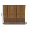 Guarda-Roupa Madeira 5 Portas de Abrir 2,50m 9 Gavetas Camiseiro