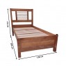 Cama de Solteiro de Madeira 0,90m Valência Mel