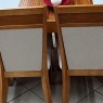 Conjunto de Mesa Esther Extensível 1,40-1,95m Tampo de Vidro Off White com 6 Cadeiras Lia Freijó