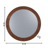 Moldura de Espelho Redondo Decorativo de Madeira 0,55m Fusion Imbuia