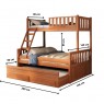 Treliche Madeira 0,90m Com Cama de Casal Nathy Com Gavetas