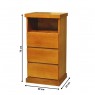 Mesa de Cabeceira Madeira Adele 0,38m 3 Gavetas com Nicho