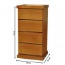 Mesa de Cabeceira Madeira Romeu 0,38m 4 Gavetas